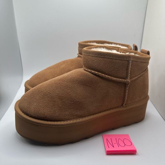 CUSHIONAIRE Women's Genuine Suede pull on platform boot +Memory Foam 8 WIDE CHES - Picture 3 of 7